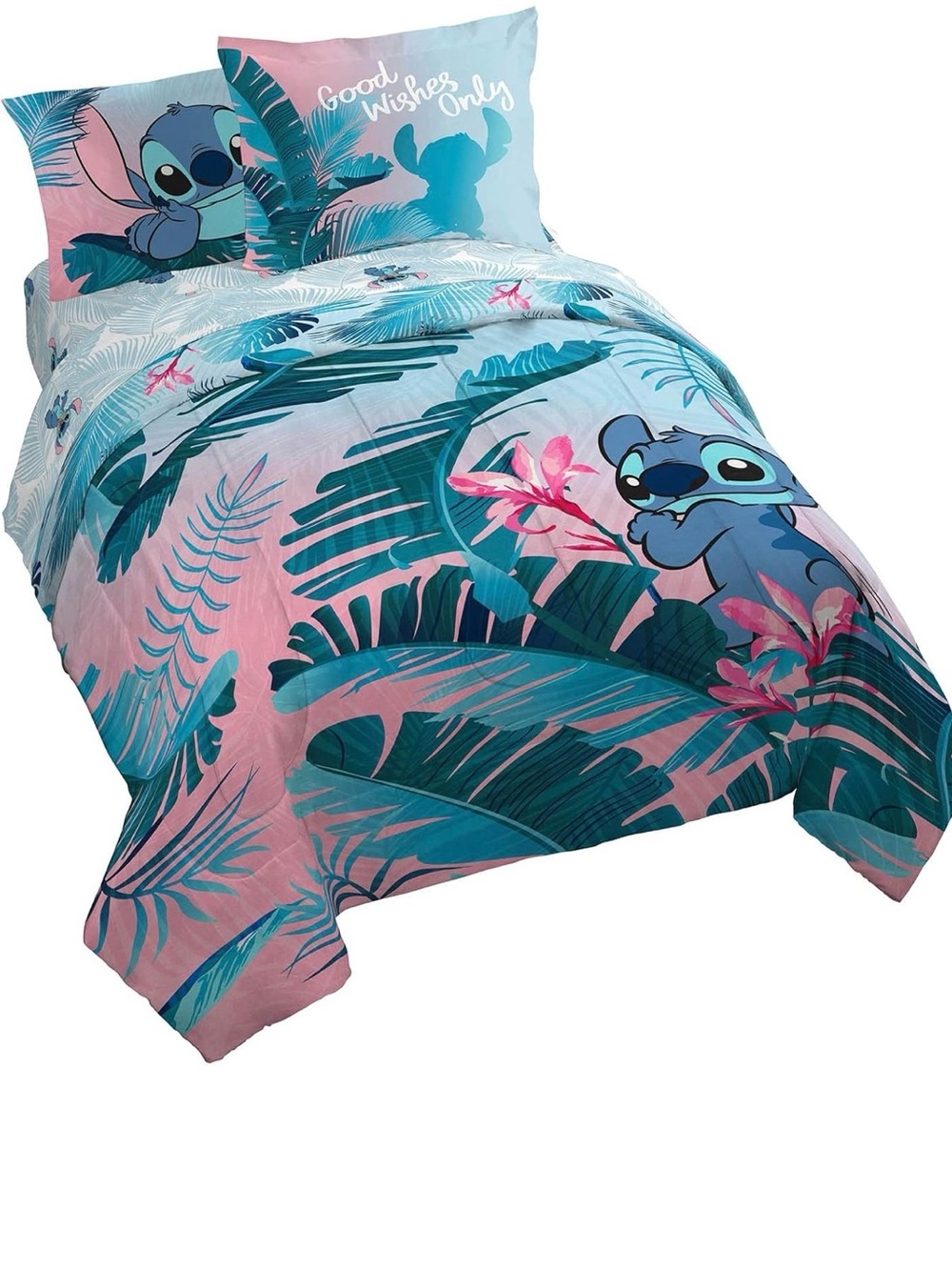 Disney Lilo & Stitch Tropical Duvet Cover - Pink & Teal